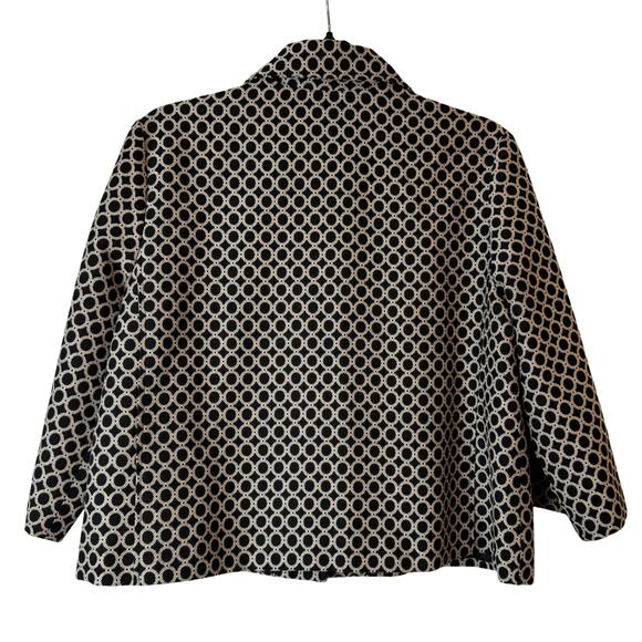 Notations Black & White 3/4 Sleeves Blazer - Size Large - Picture 2 of 4